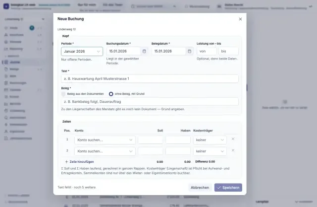 Buchung erfassen, Bildschirm der Testversion