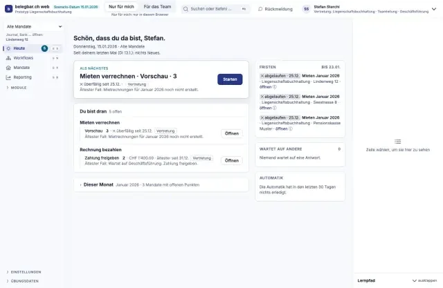 Heute, Bildschirm der Testversion